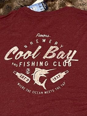 Fishing T Shirt Mens 5XB Cool Bay and Fish Club Crew  Izod Saltwater Tee NWT